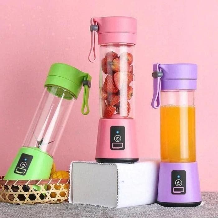 Portable Electric USB Juicer Blender with 6 Blades | 380ML Rechargeable Juice Maker (Color as per availability)