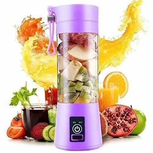 Portable Electric USB Juicer Blender with 6 Blades | 380ML Rechargeable Juice Maker (Color as per availability)