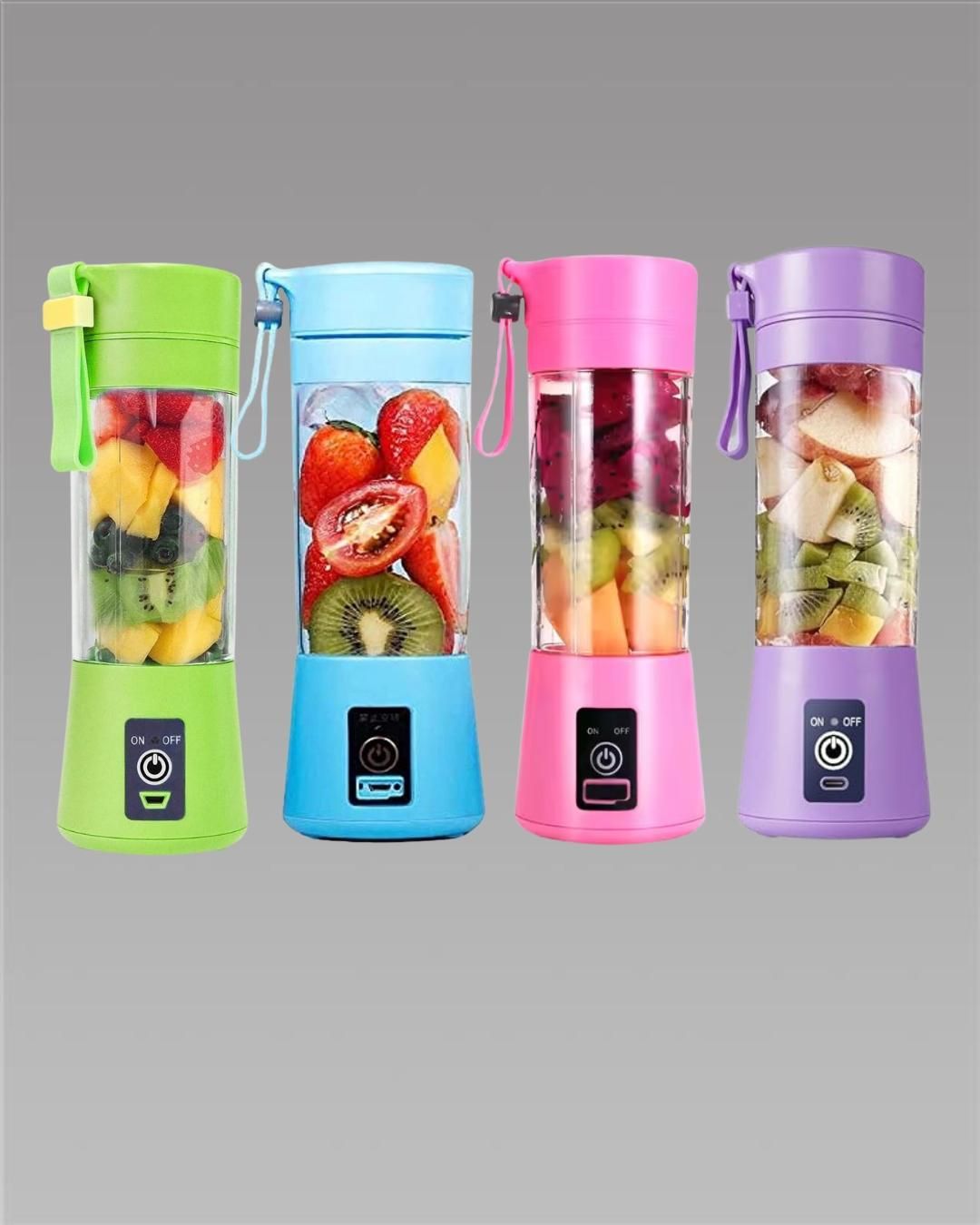 Portable Electric USB Juicer Blender with 6 Blades | 380ML Rechargeable Juice Maker (Color as per availability)