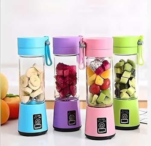Portable Electric USB Juicer Blender with 6 Blades | 380ML Rechargeable Juice Maker (Color as per availability)