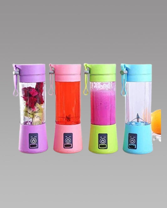 Portable Electric USB Juicer Blender with 6 Blades | 380ML Rechargeable Juice Maker (Color as per availability)