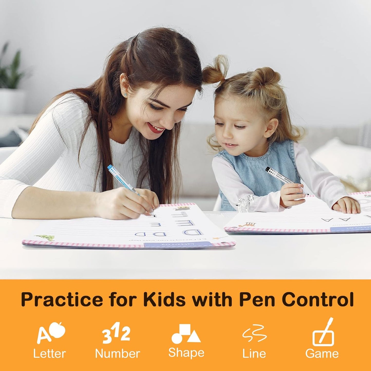 60+ Page Pen Control Reusable Tracing Line Book For Kids